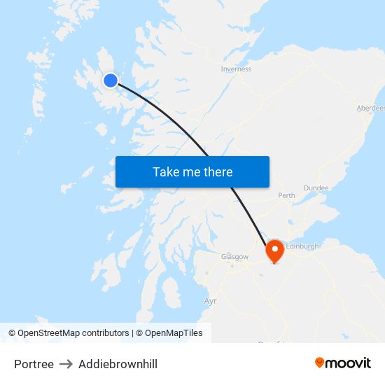 Portree to Addiebrownhill map