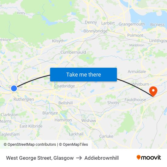 West George Street, Glasgow to Addiebrownhill map