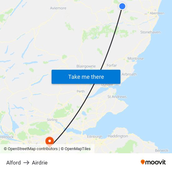 Alford to Airdrie map