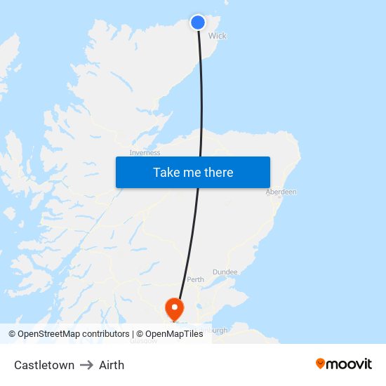 Castletown to Airth map