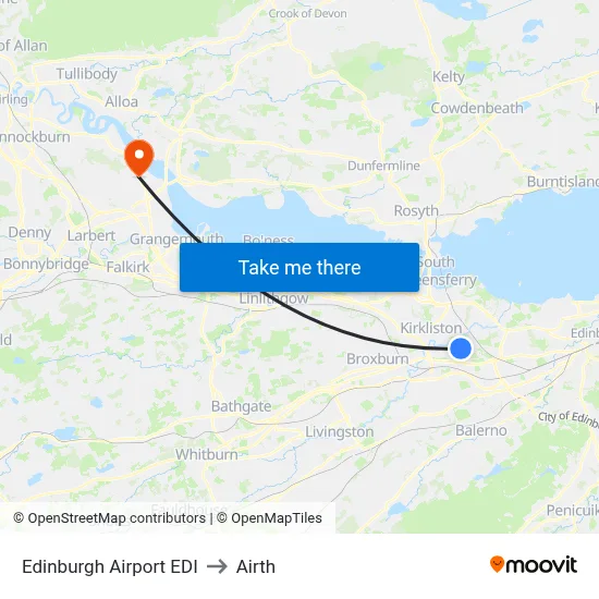 Edinburgh Airport EDI to Airth map