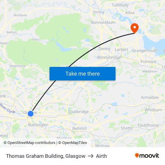 Thomas Graham Building, Glasgow to Airth map