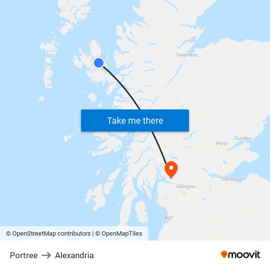 Portree to Alexandria map