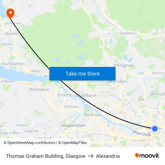 Thomas Graham Building, Glasgow to Alexandria map