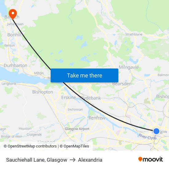 Sauchiehall Lane, Glasgow to Alexandria map
