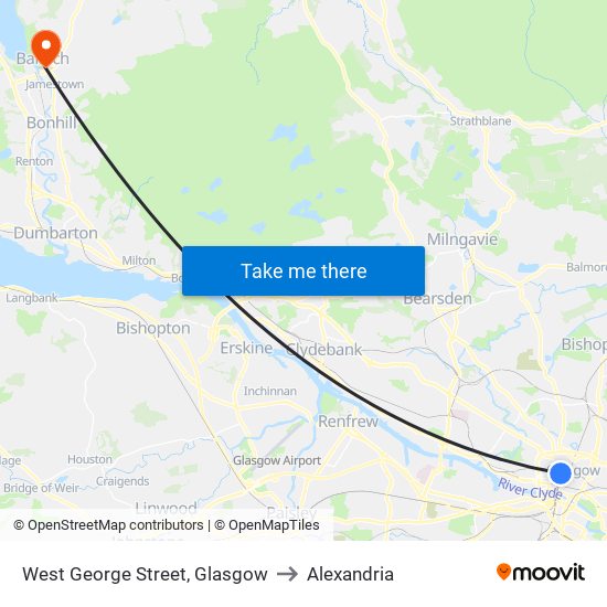 West George Street, Glasgow to Alexandria map