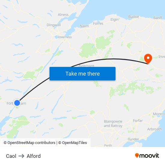 Caol to Alford map