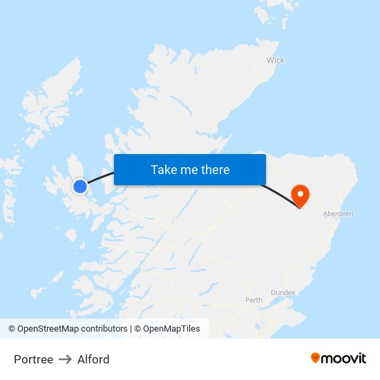 Portree to Alford map