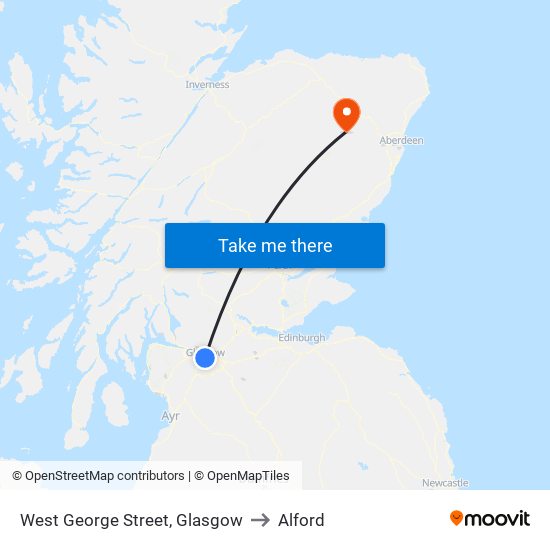 West George Street, Glasgow to Alford map