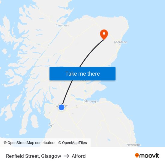 Renfield Street, Glasgow to Alford map