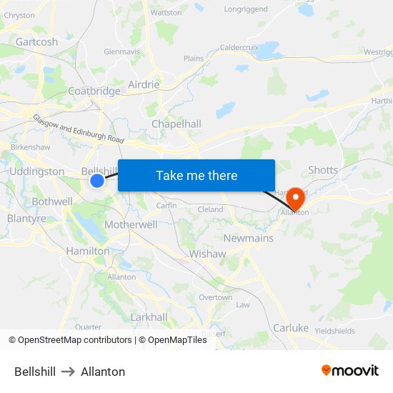 Bellshill to Allanton map