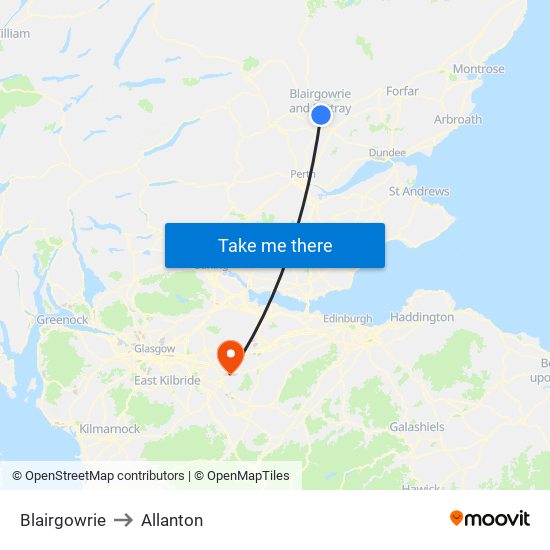 Blairgowrie to Allanton map