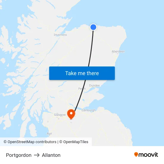 Portgordon to Allanton map