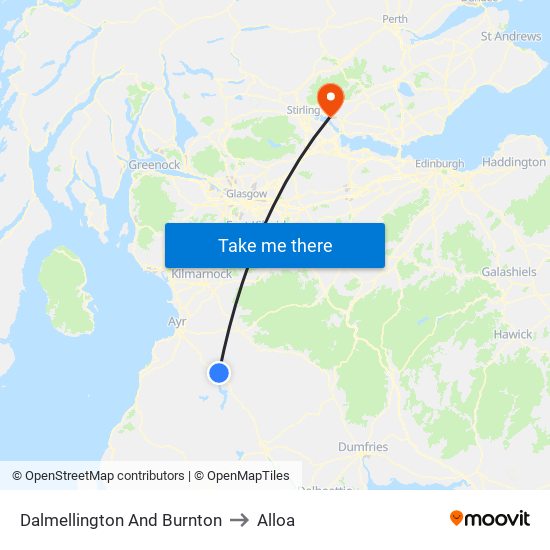Dalmellington And Burnton to Alloa map