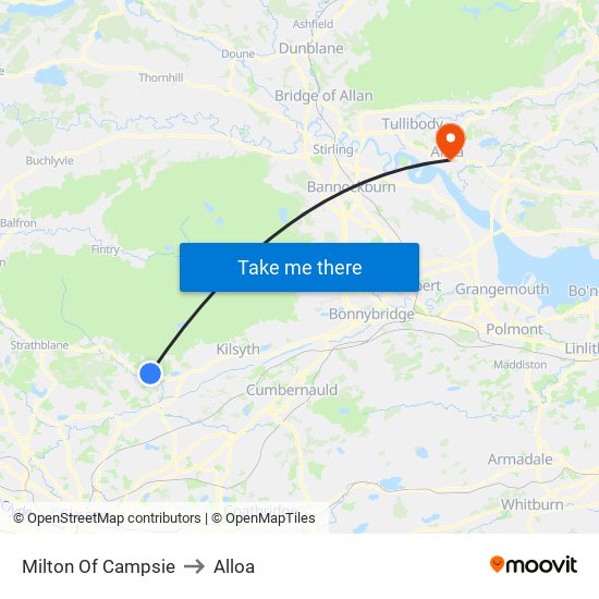 Milton Of Campsie to Alloa map