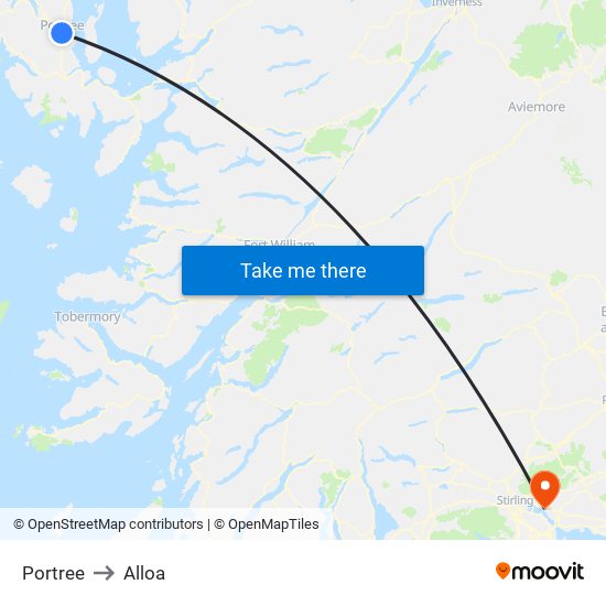 Portree to Alloa map