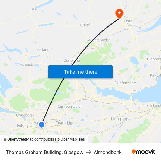 Thomas Graham Building, Glasgow to Almondbank map