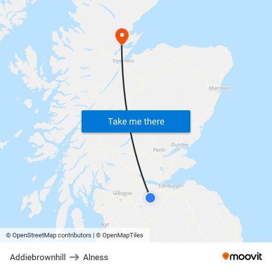 Addiebrownhill to Alness map
