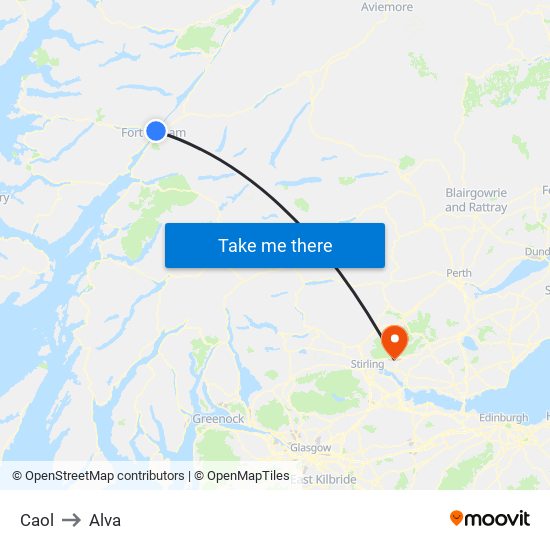 Caol to Alva map