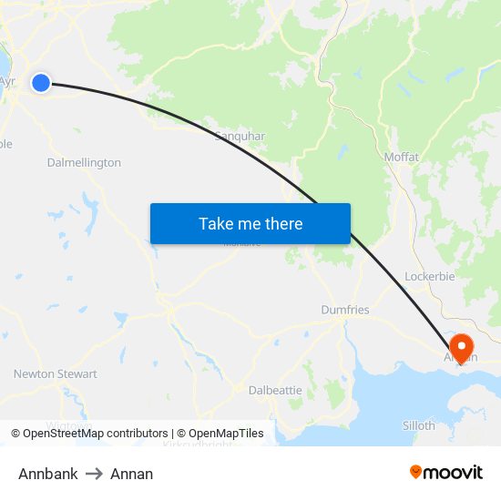 Annbank to Annan map