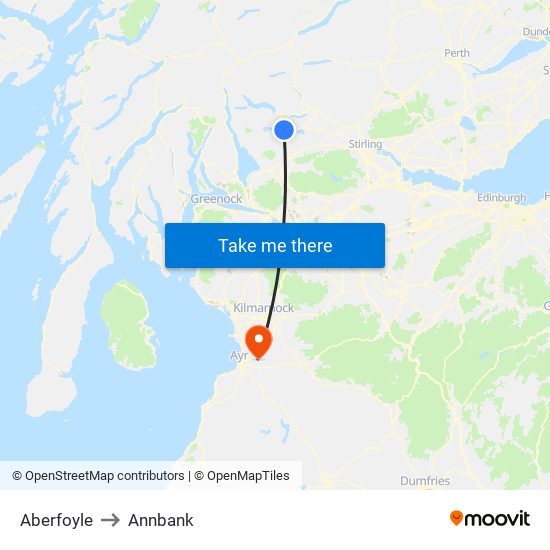 Aberfoyle to Annbank map