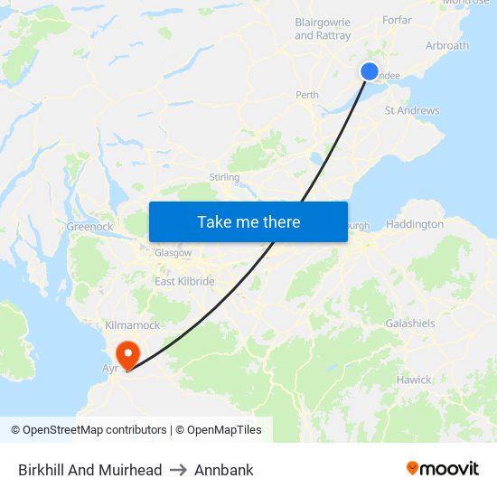 Birkhill And Muirhead to Annbank map