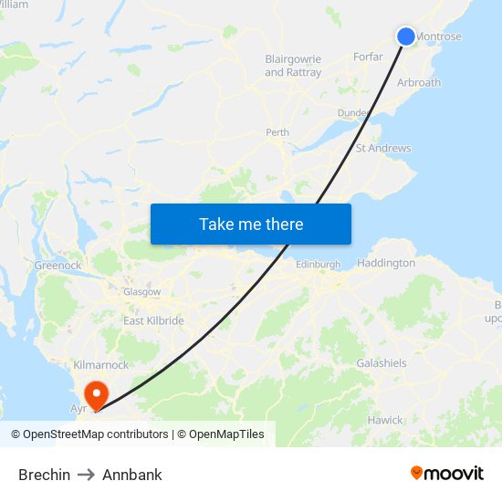 Brechin to Annbank map