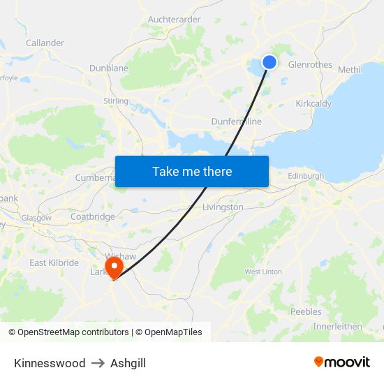 Kinnesswood to Ashgill map