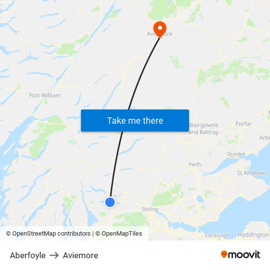 Aberfoyle to Aberfoyle map