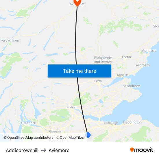 Addiebrownhill to Aviemore map