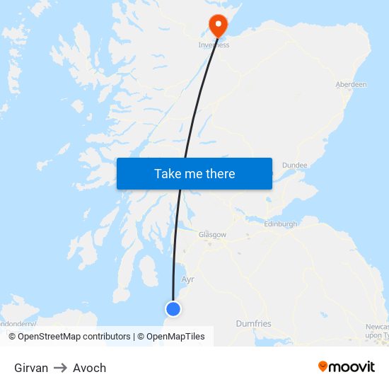 Girvan to Avoch map