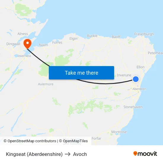 Kingseat (Aberdeenshire) to Avoch map