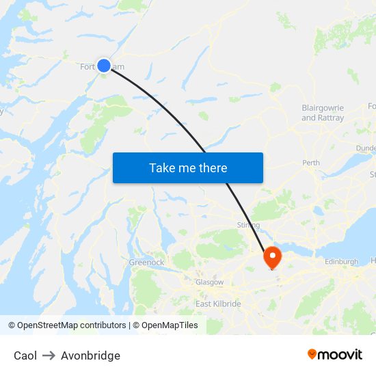 Caol to Avonbridge map