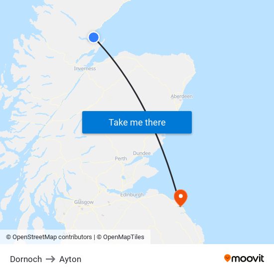 Dornoch to Ayton map