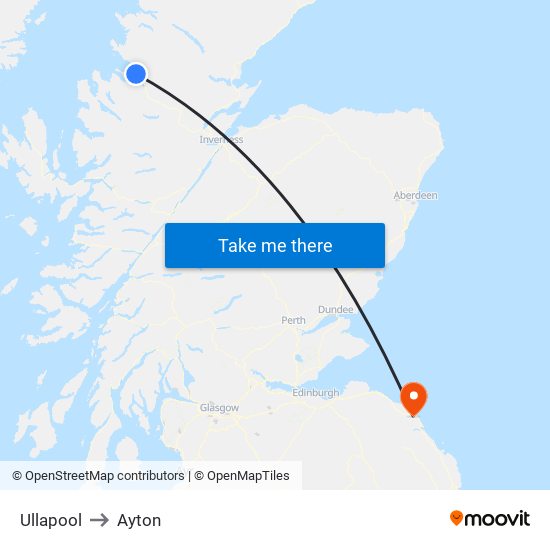 Ullapool to Ayton map