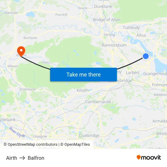 Airth to Balfron map