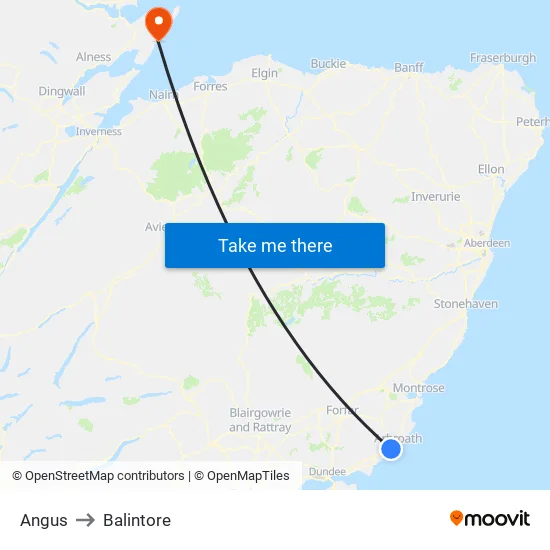 Angus to Balintore map