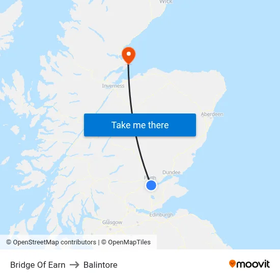 Bridge Of Earn to Balintore map