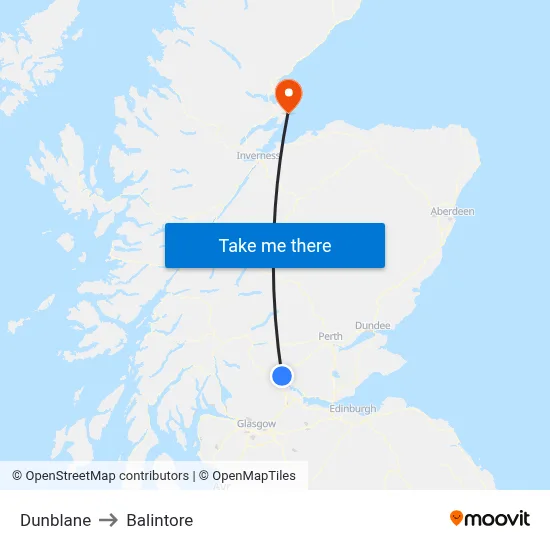 Dunblane to Balintore map