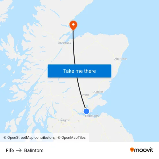 Fife to Balintore map