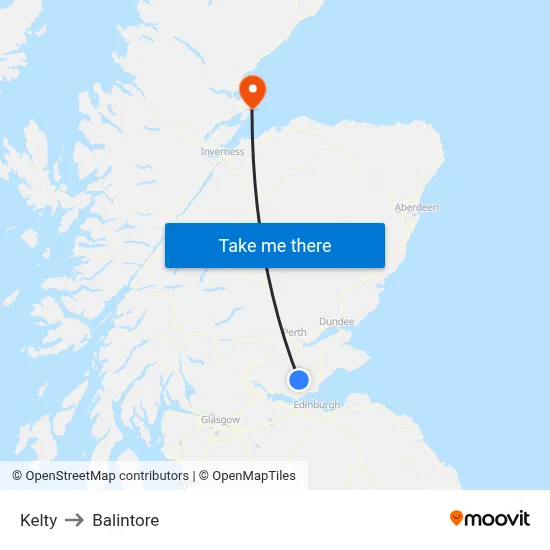 Kelty to Balintore map