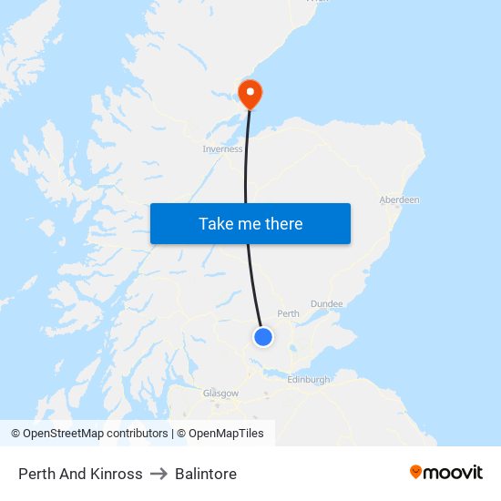 Perth And Kinross to Balintore map