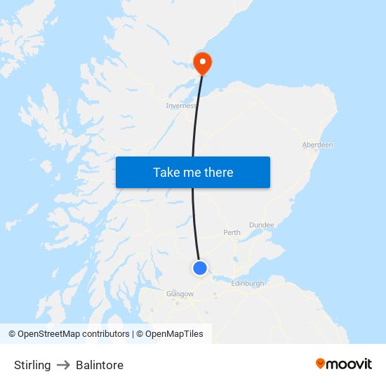 Stirling to Balintore map