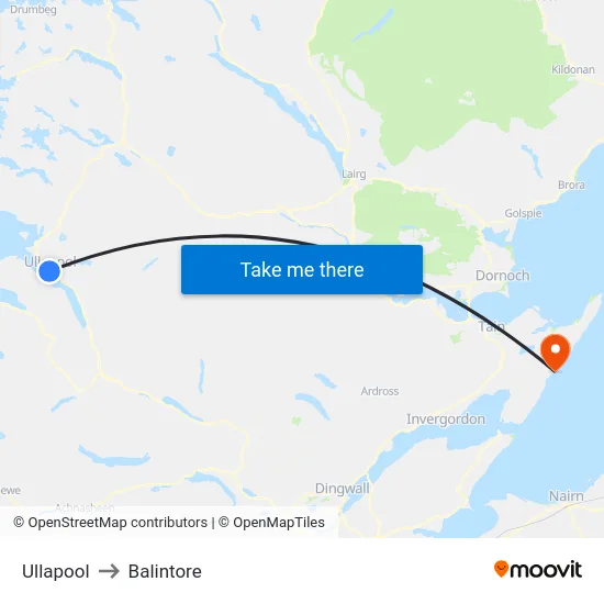 Ullapool to Balintore map