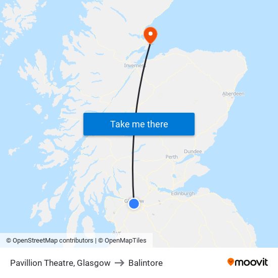 Pavillion Theatre, Glasgow to Balintore map