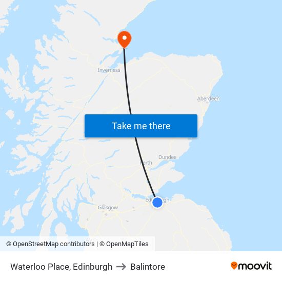 Waterloo Place, Edinburgh to Balintore map