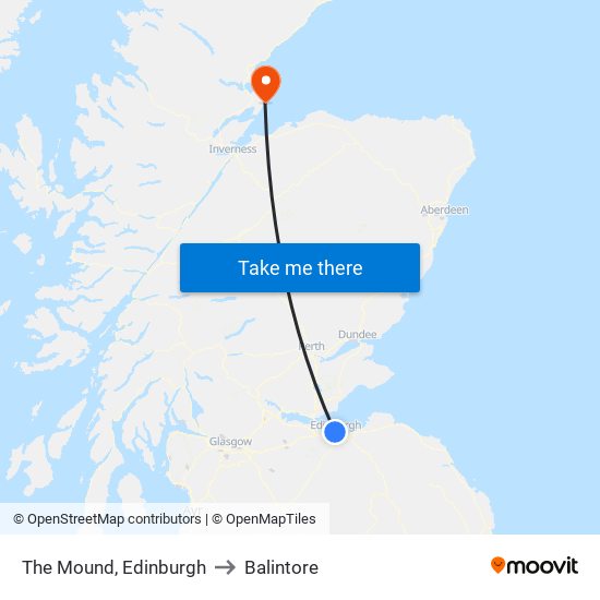 The Mound, Edinburgh to Balintore map