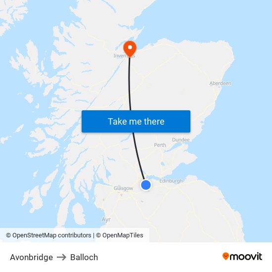 Avonbridge to Balloch map