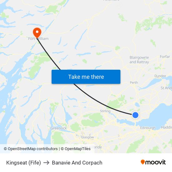 Kingseat (Fife) to Banavie And Corpach map