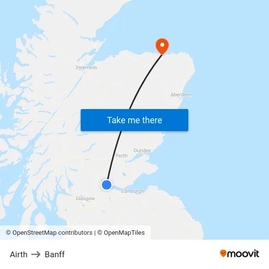 Airth to Banff map